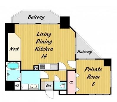 パインフィールド二条城の間取り