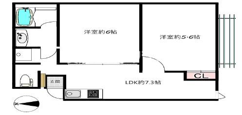 平尾の完工年月(2009年3月)築の賃貸アパートの間取り