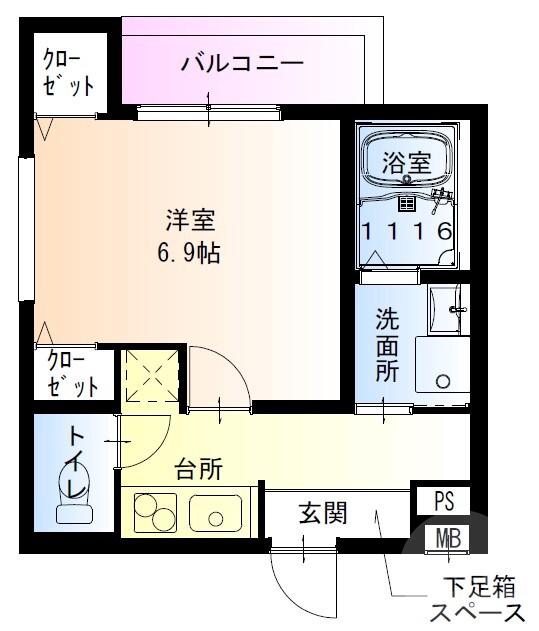 豊里の完工年月(2021年10月)築の賃貸アパートの間取り