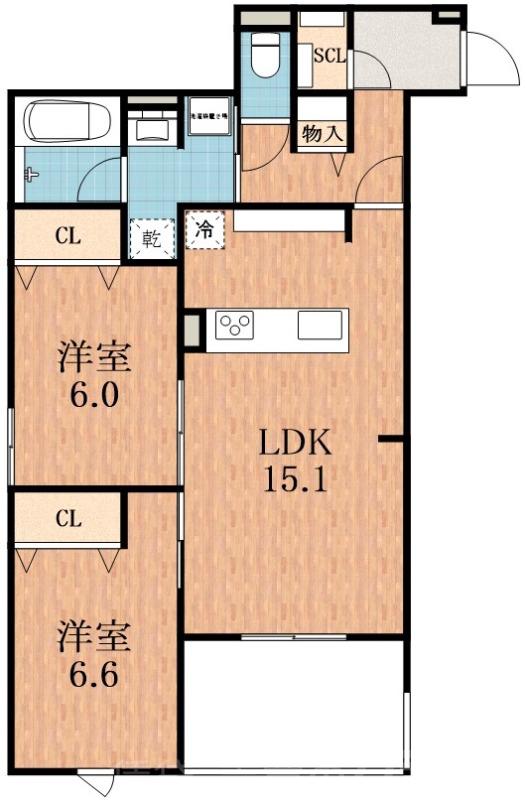杭全の完工年月(2026年2月)築の賃貸アパートの間取り