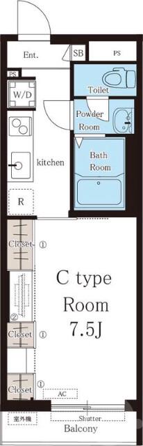 岸部南の完工年月(2019年1月)築の賃貸マンションの間取り