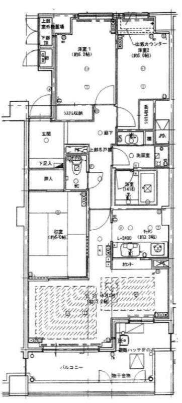 山田東の完工年月(2003年12月)築の賃貸マンションの間取り