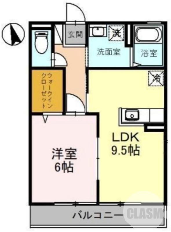 新家町の完工年月(2001年3月)築の賃貸アパートの間取り