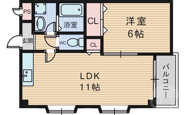 豊新の完工年月（1994年2月）築の賃貸マンションの間取り