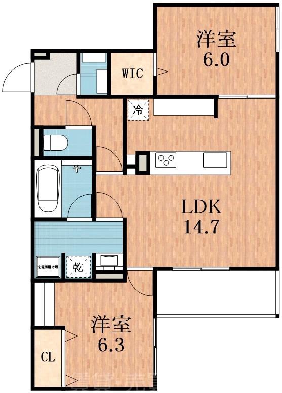 杭全の完工年月(2026年2月)築の賃貸アパートの間取り