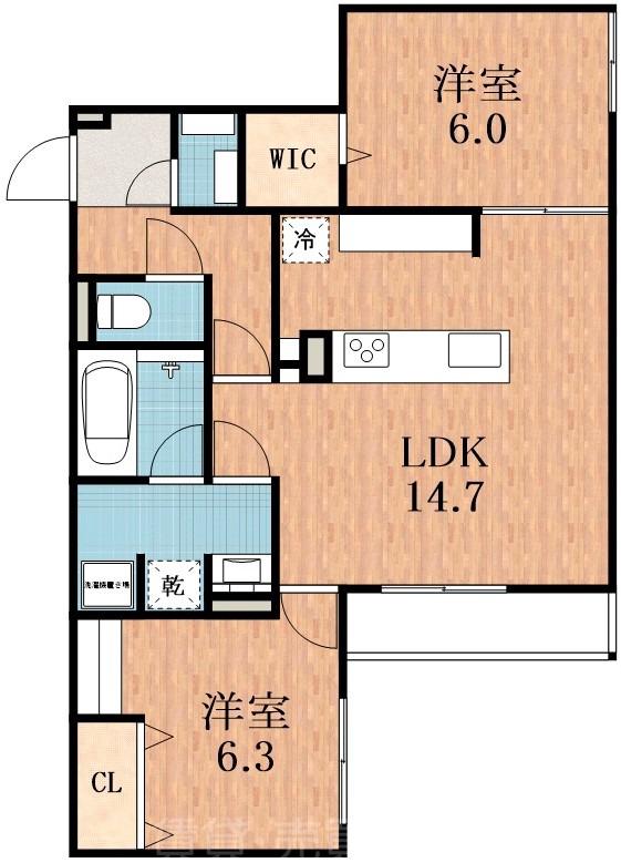 杭全の完工年月(2026年2月)築の賃貸アパートの間取り