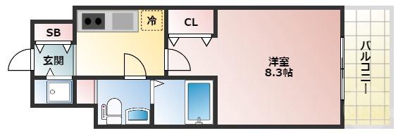 西中島の完工年月(2009年9月)築の賃貸マンションの間取り