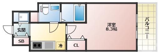 西中島の完工年月(2009年9月)築の賃貸マンションの間取り