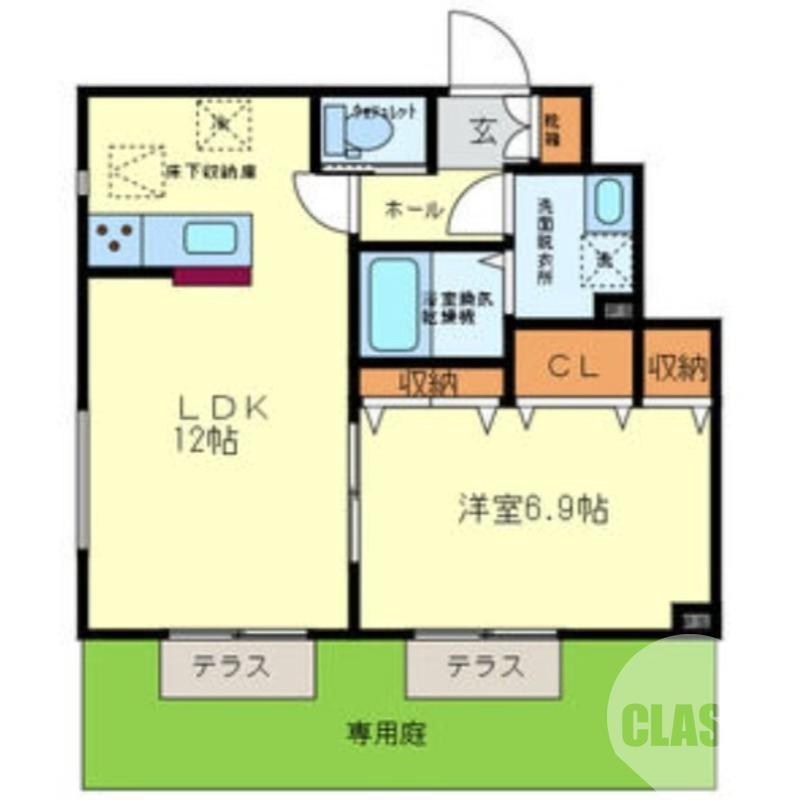 上野芝町の完工年月(2021年4月)築の賃貸アパートの間取り
