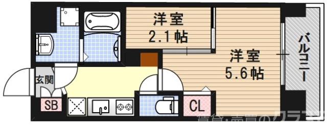 アクアプレイス京大北OXの間取り