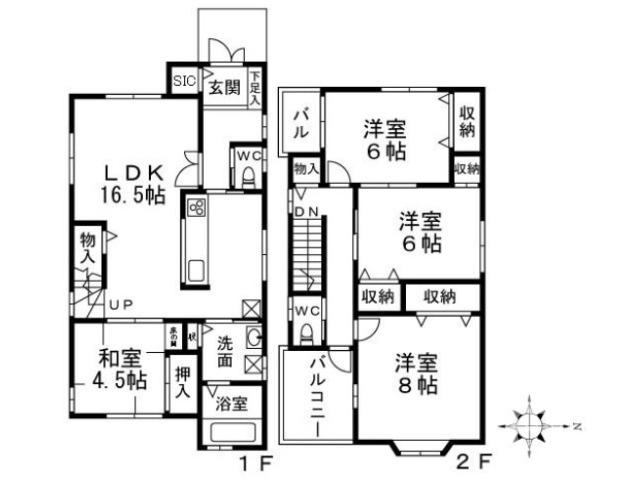 船堂町の完工年月(2006年7月)築の賃貸一戸建ての間取り