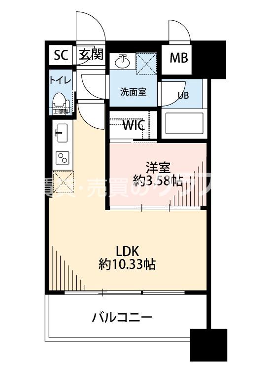 波除の完工年月(2023年6月)築の賃貸マンションの間取り