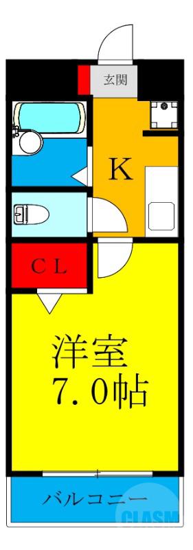 小松の完工年月(2002年9月)築の賃貸マンションの間取り