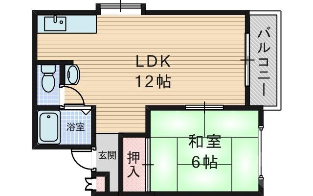 豊里の完工年月（1988年9月）築の賃貸マンションの間取り