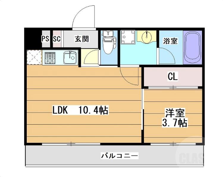 日の出町の完工年月(2026年1月)築の賃貸マンションの間取り