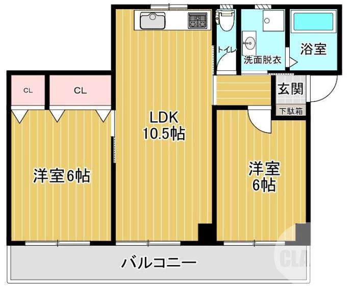 北条町の完工年月(1991年6月)築の賃貸マンションの間取り