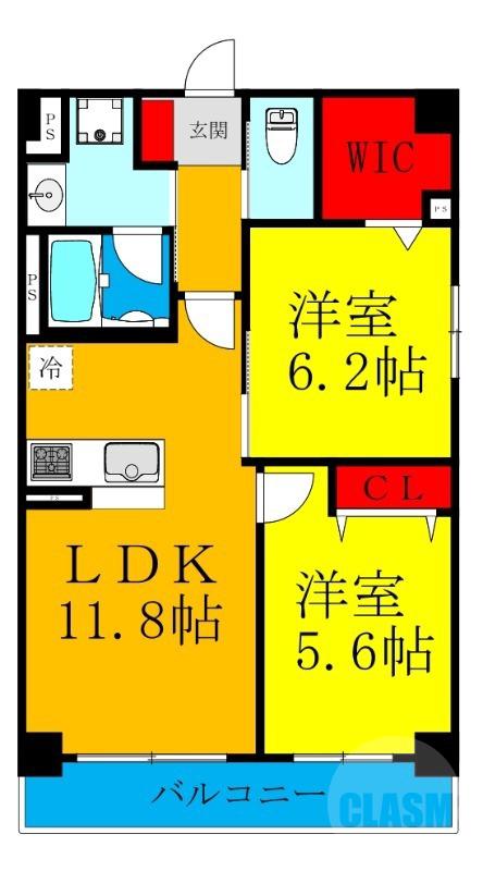 上新庄の完工年月(2022年6月)築の賃貸マンションの間取り