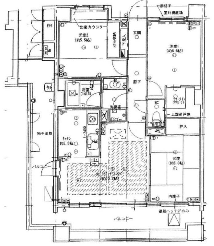 山田東の完工年月(2003年12月)築の賃貸マンションの間取り