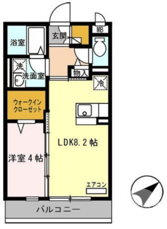 市之町東の完工年月(2008年9月)築の賃貸アパートの間取り