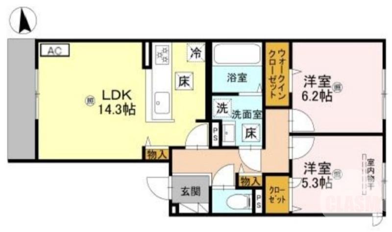 鳳北町の完工年月(2026年1月)築の賃貸アパートの間取り