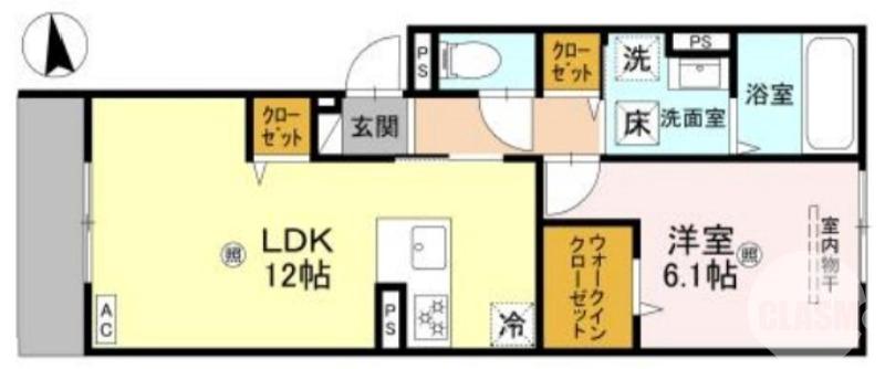 鳳北町の完工年月(2026年1月)築の賃貸アパートの間取り