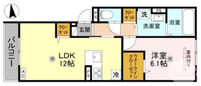 鳳北町の完工年月(2026年1月)築の賃貸アパートの間取り