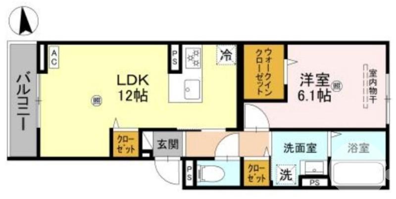 鳳北町の完工年月(2026年1月)築の賃貸アパートの間取り