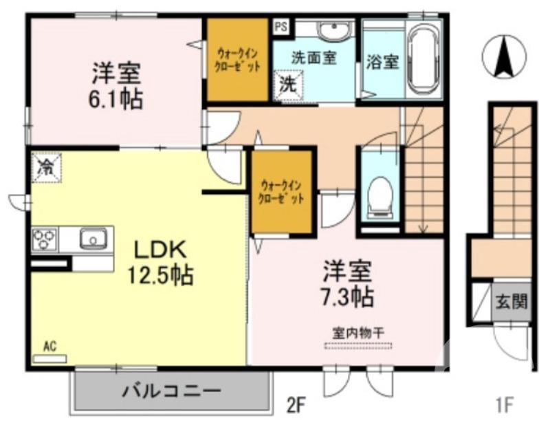 菩提町の完工年月(2014年11月)築の賃貸アパートの間取り