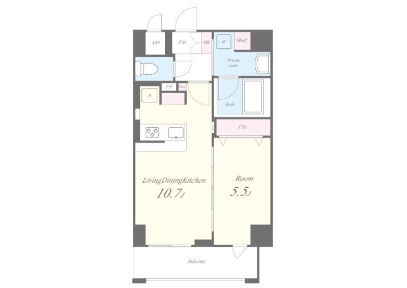 東中島の完工年月(2026年1月)築の賃貸マンションの間取り