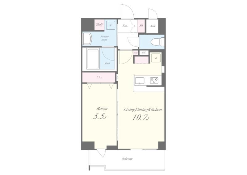 東中島の完工年月(2026年1月)築の賃貸マンションの間取り