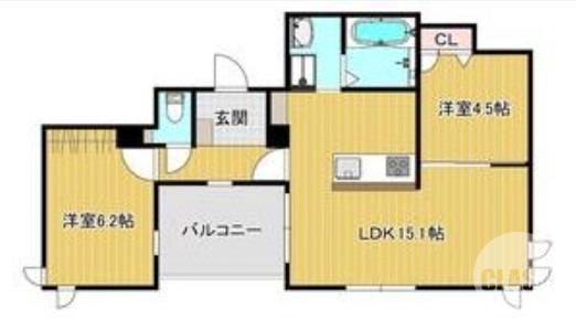 北長尾町の完工年月(2025年12月)築の賃貸アパートの間取り