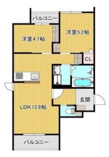 北長尾町の完工年月(2025年12月)築の賃貸アパートの間取り