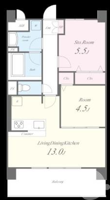 寺地町東の完工年月(2026年1月)築の賃貸マンションの間取り