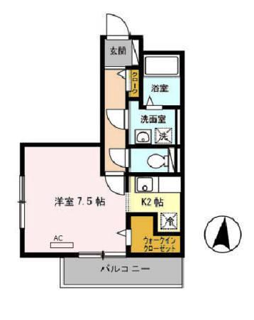 水尾の完工年月(2008年9月)築の賃貸アパートの間取り