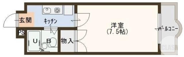 野尻町の完工年月(1991年5月)築の賃貸マンションの間取り