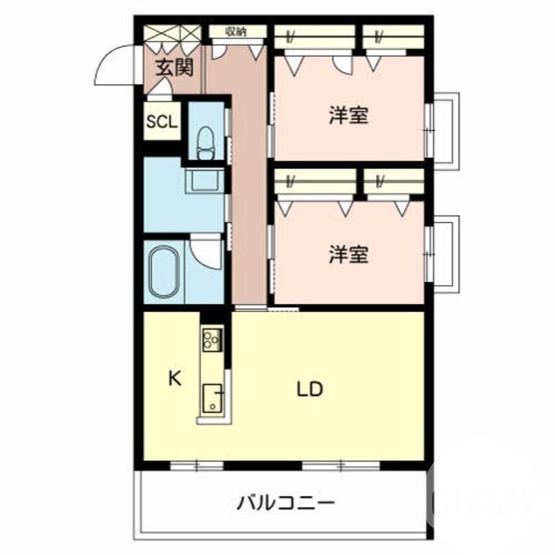 金岡町の完工年月(2020年1月)築の賃貸マンションの間取り
