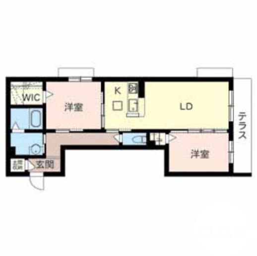 百舌鳥西之町の完工年月(2016年10月)築の賃貸マンションの間取り