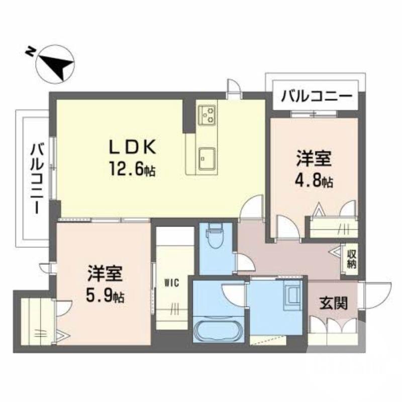 草尾の完工年月(2023年8月)築の賃貸アパートの間取り