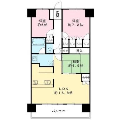 戎島町の完工年月(2015年1月)築の賃貸マンションの間取り