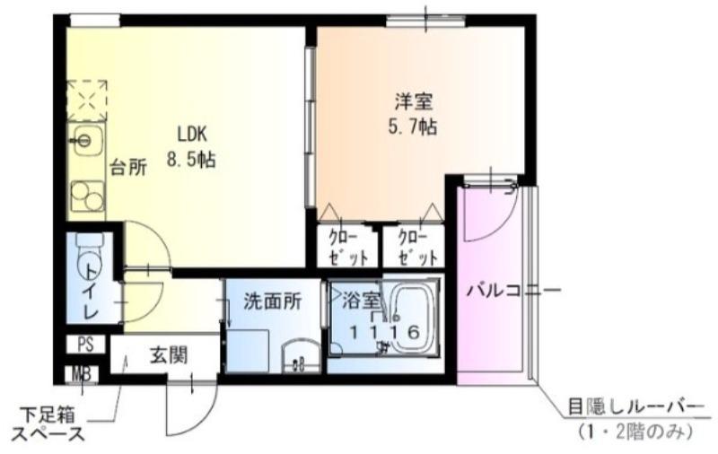深井清水町の完工年月(2025年2月)築の賃貸アパートの間取り