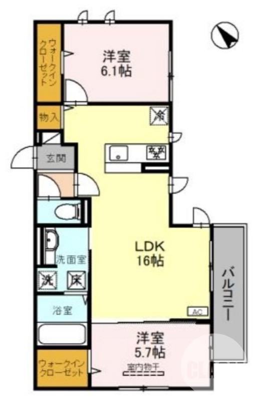 長曽根町の完工年月(2025年3月)築の賃貸アパートの間取り
