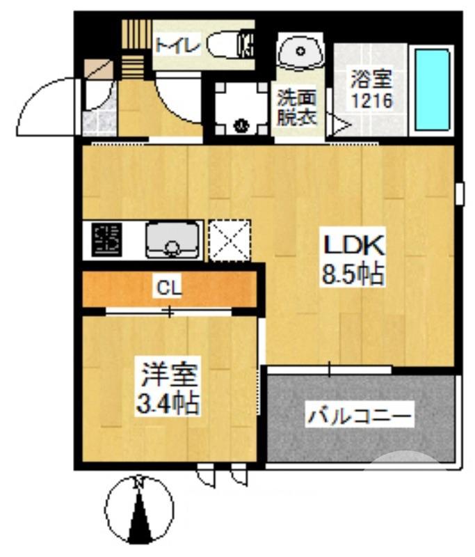 南安井町の完工年月(2020年7月)築の賃貸アパートの間取り