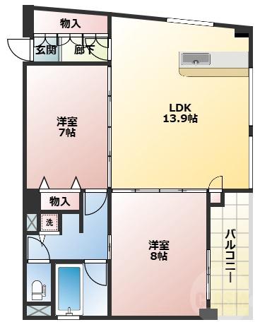 西中島の完工年月(2008年3月)築の賃貸マンションの間取り