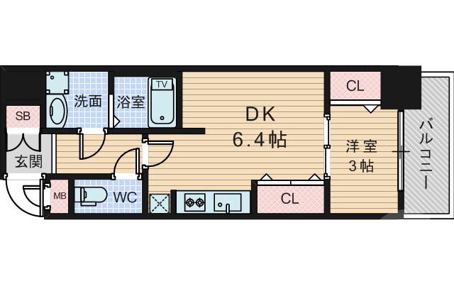 西淡路の完工年月(2019年12月)築の賃貸マンションの間取り