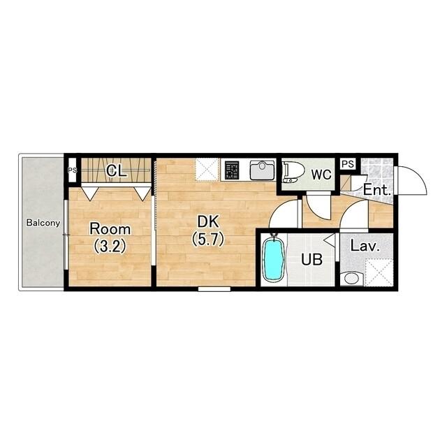 岸部南の完工年月(2026年3月)築の賃貸アパートの間取り