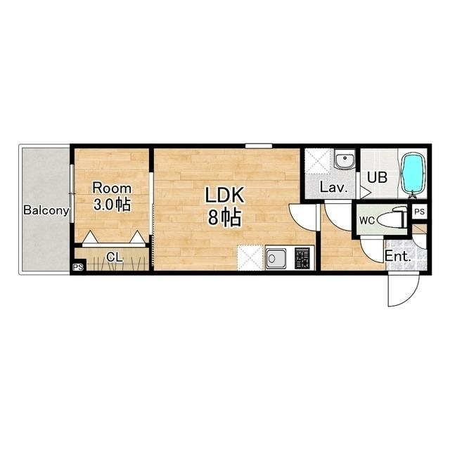 岸部南の完工年月(2026年3月)築の賃貸アパートの間取り