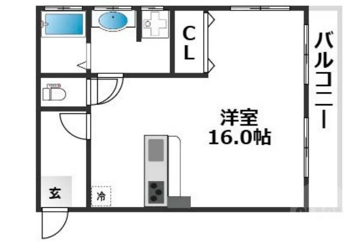 小曽根の完工年月(1972年8月)築の賃貸マンションの間取り