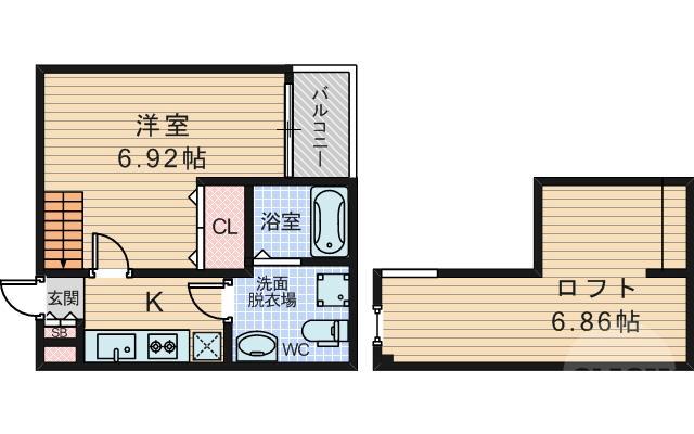 下新庄の完工年月(2018年10月)築の賃貸アパートの間取り
