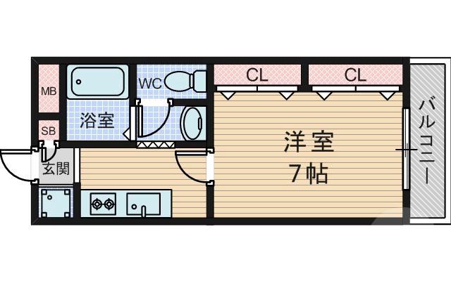 東中島の完工年月（1978年7月）築の賃貸マンションの間取り
