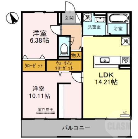 蔵垣内の完工年月(2021年3月)築の賃貸アパートの間取り